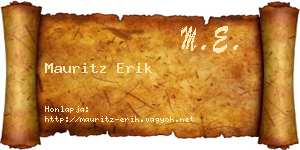 Mauritz Erik névjegykártya